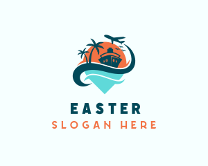 Navigation - Tropical Cruise Ship Vacation logo design