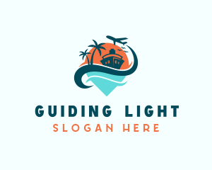 Tropical Cruise Ship Vacation logo design