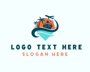 Tropical Cruise Ship Vacation Logo