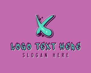 Graffiti - Modern Graffiti Letter X logo design