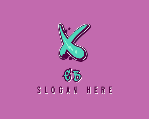 Artist - Modern Graffiti Letter X logo design