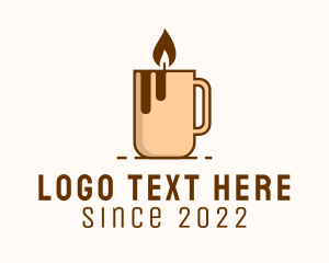 Light - Coffee Cup Candle logo design