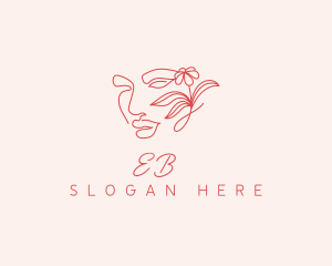 Girl - Floral Woman Face logo design