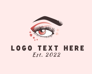 Eye - Sparkling Woman Eyelashes logo design