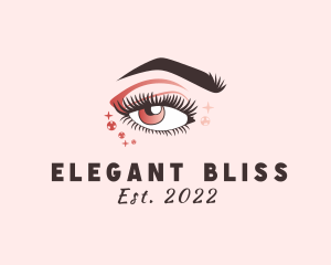 Microblading - Sparkling Woman Eyelashes logo design