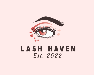 Sparkling Woman Eyelashes logo design