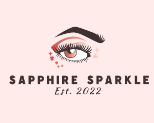 Sparkling Woman Eyelashes logo design