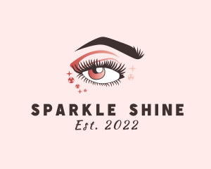 Sparkling Woman Eyelashes logo design