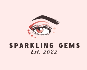 Sparkling Woman Eyelashes logo design