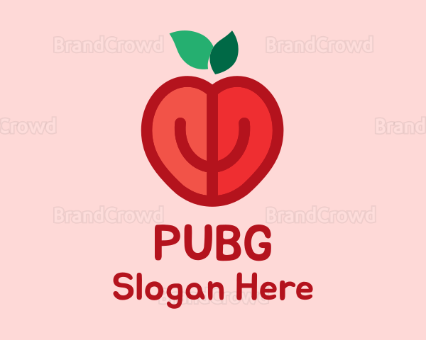 Apple Fruit Heart Logo