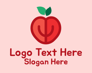 Fruit Garden - Apple Fruit Heart logo design