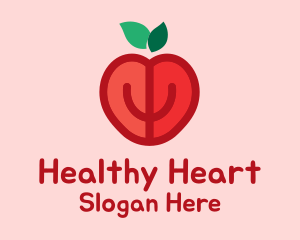 Apple Fruit Heart  logo design