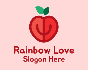 Apple Fruit Heart  logo design