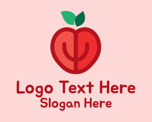 Healthy - Apple Fruit Heart logo design