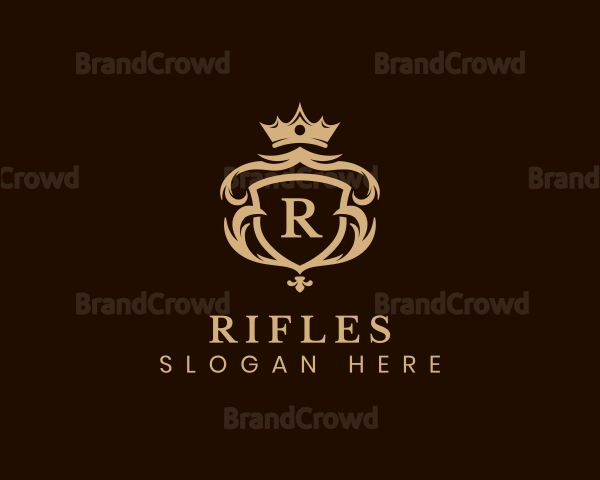 Ornate Kingdom Crest Shield Logo