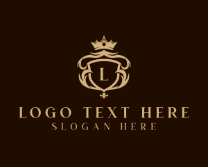 High End - Decorative Crown Shield logo design