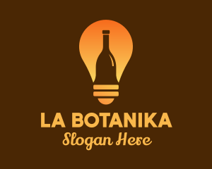 Orange - Bottle Light Bulb logo design