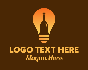 Liqueur - Bottle Light Bulb logo design