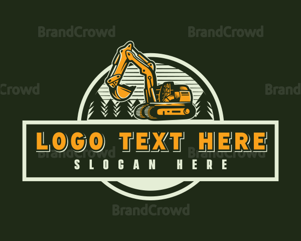 Excavator Demolition Digging Logo