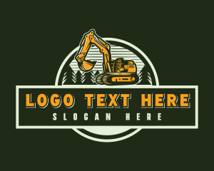 Backhoe - Excavator Demolition Digging logo design