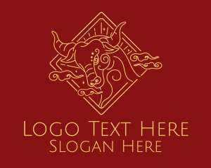 Culture - Golden Ox Outline logo design