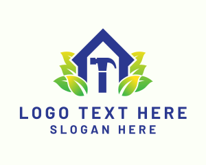 Leaf - Home Maintenance Hammer logo design