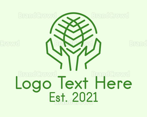 Leaf Globe Hands Logo