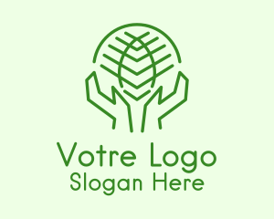 Leaf Globe Hands Logo