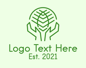 Human Resources - Leaf Globe Hands logo design