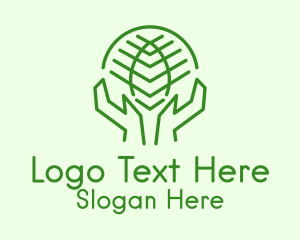 Leaf Globe Hands Logo