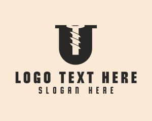 Screw - Hardware Screw Letter U logo design