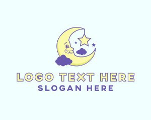 Pajama - Happy Moon Cartoon logo design