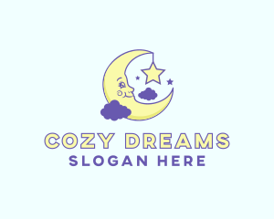 Happy Moon Cartoon logo design