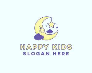 Happy Moon Cartoon logo design