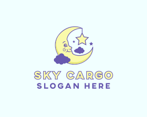 Happy Moon Cartoon logo design