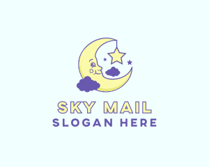 Happy Moon Cartoon logo design