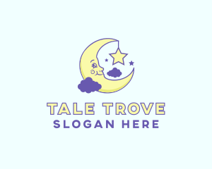 Storybook - Happy Moon Cartoon logo design