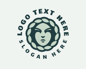 Hair Stylist - Green Regal Goddess logo design