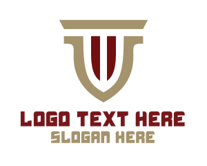 Program - Modern Pillar Shield logo design