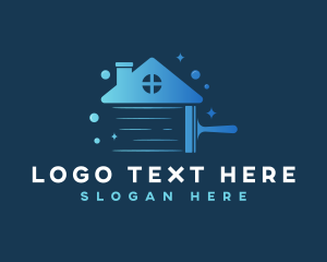 Cleaner - Gradient Squeegee House logo design