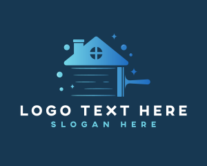 House - Gradient Squeegee House logo design