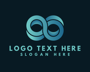 Loop - Blue 3D Loop logo design