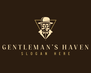 Vintage Gentleman Mustache logo design