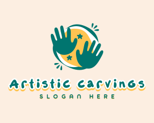 Artistic Children Hands logo design