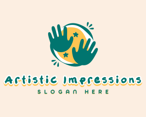 Artistic Children Hands logo design