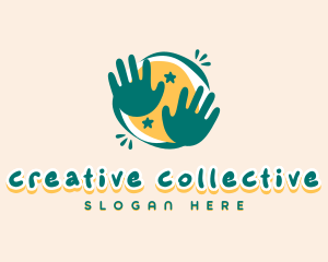 Artistic Children Hands logo design