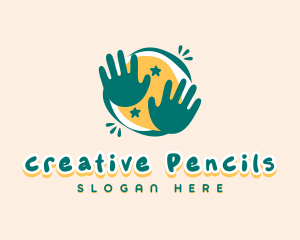 Artistic Children Hands logo design