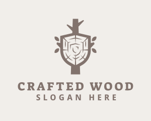 Wood Shield Carpenter logo design