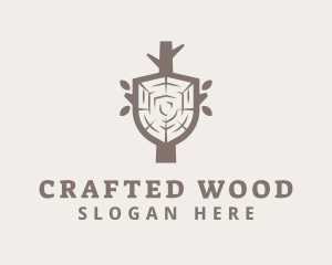 Carpenter - Wood Shield Carpenter logo design