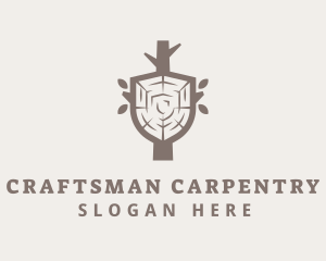 Carpenter - Wood Shield Carpenter logo design